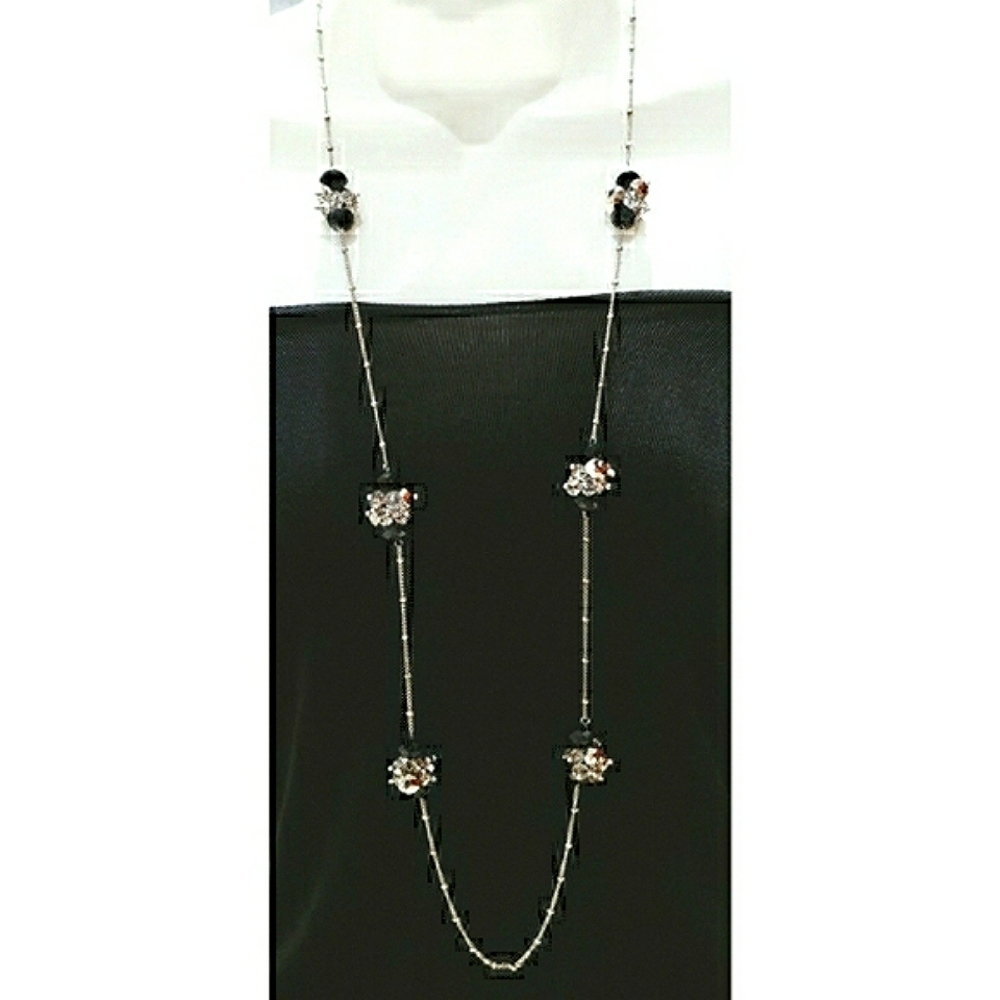 NEW Sparkly Bead Cluster Necklace & Earrings Set